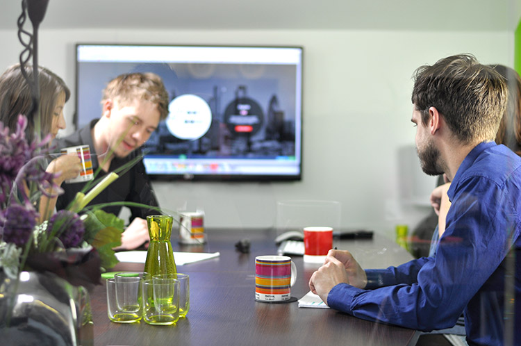 People collaborating around a table